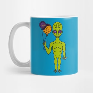 Alien Birthday Party Balloons Mug